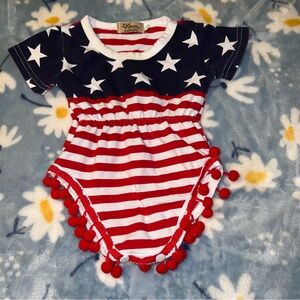 🇺🇸 Catpapa Bodysuit Romper Baby Girls Size 70 3-6 months 4th of July USA